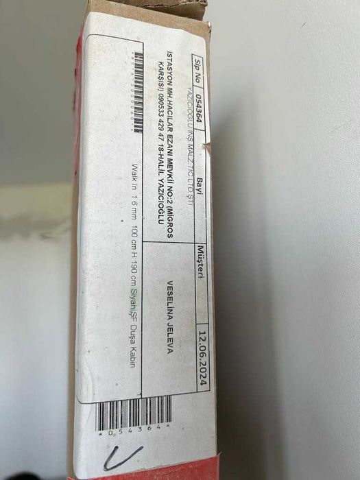 Стъклен параван за баня 16 mm 100 cm/190 cm- чисто нов