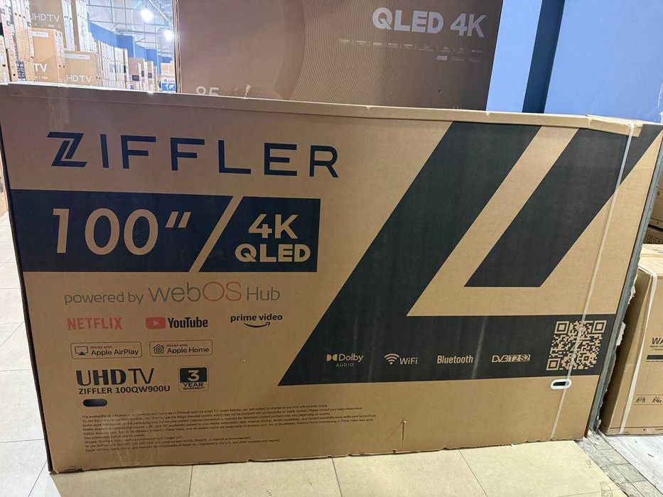 Телевизор ZIFFLER 55/65/75/85/100 4K SMART webOS Mini LED QLED OLED