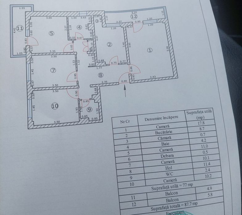 Vând apartament cu 4 camere în Răcădău.