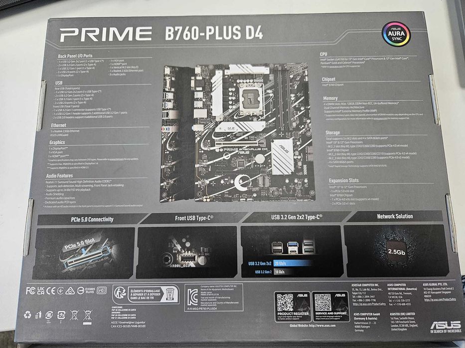 Placă de bază ASUS PRIME B760-PLUS DDR4 - Nouă, Factură și Garanție valabilă