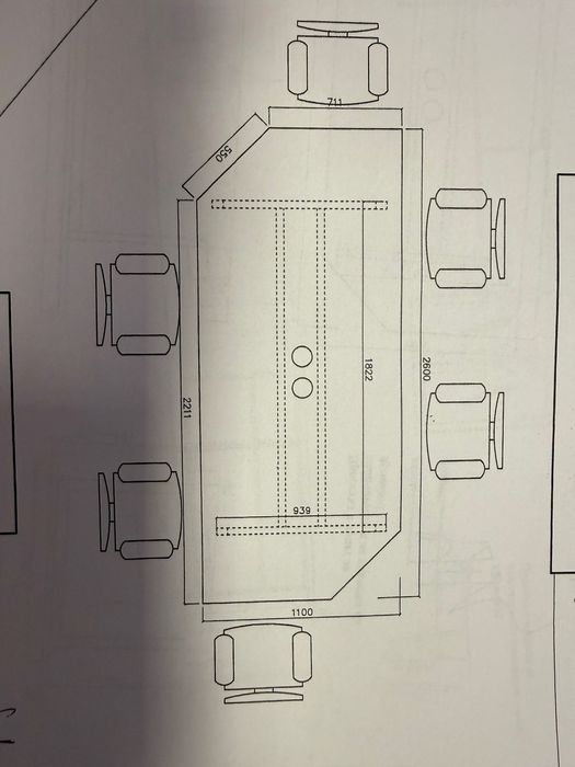 Заседателна ,конферентна маса 2,60 /1,10