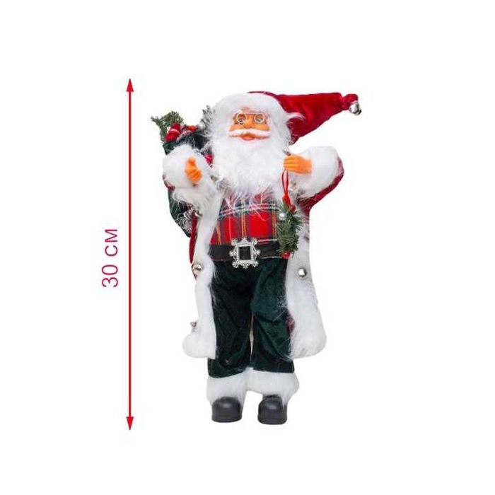 Figurina Mos Craciun, inaltime 30 cm, saculet cadouri