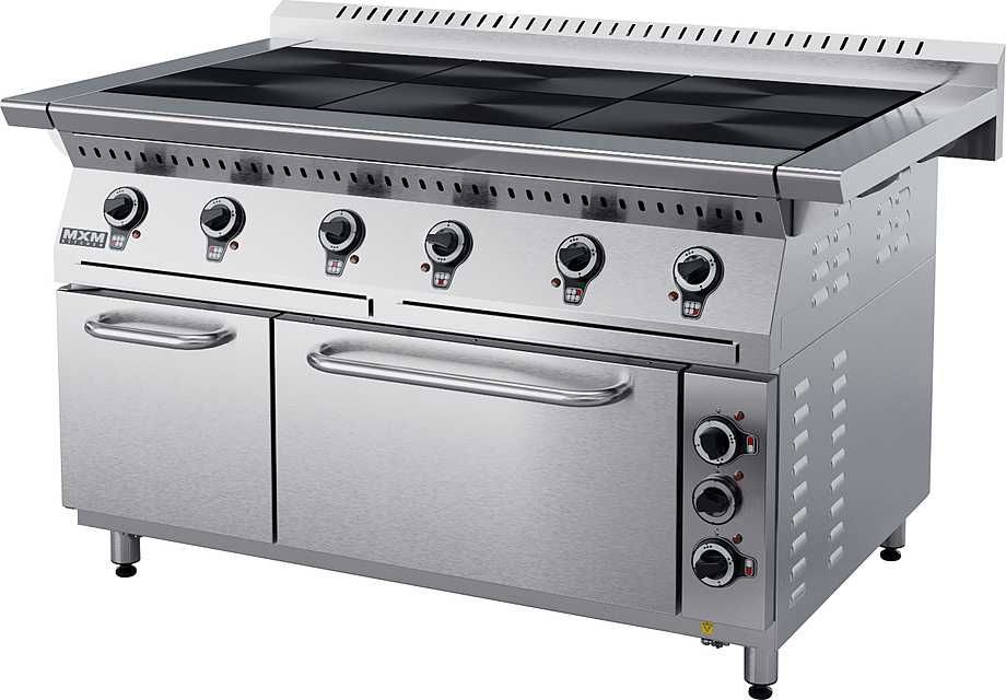 Электрическая плита на 6 конфорок с духовкой, плита чугунная МХМ