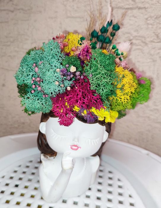 Различни видове кашпи със скандинавски мъх