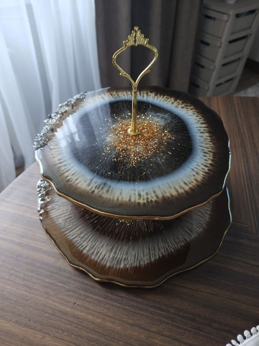 Этажерка из смолы, подарок, посуда