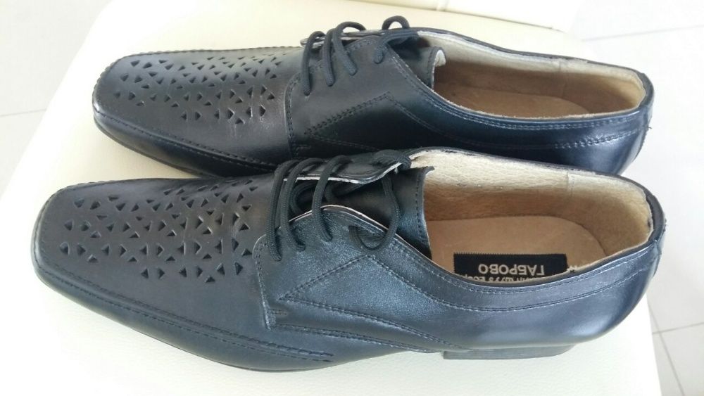 Нови мъжки черни високи боти RESERVED естествена кожа 45 номер