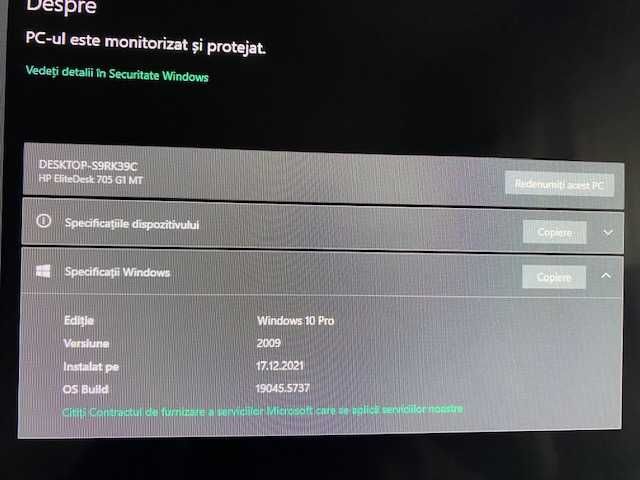 Calculator HP EliteDesk 705 G1 AMD A10  8GB RAM  SSD + HDD |Win 10 Pro