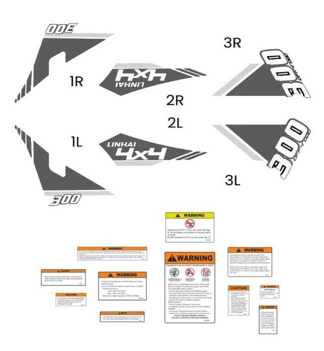 Stickere complete Linhai Dragonfly 300 , 400 , 500 / Linhai 300