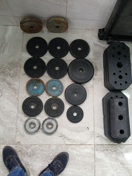 Уникална Фитнес клетка, скрепец, лост, тежести, гумена стелка, стойки