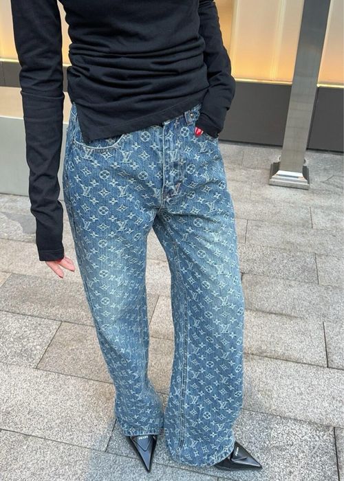 Louis Vuitton монограм дънки oversize, S M L, лимитирани овърсайз