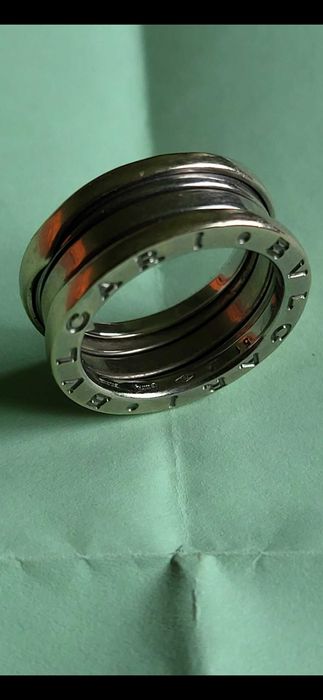 inel Aur alb Bulgari ( B01 ring ) impecabil, 10,5 gr, marimea 57