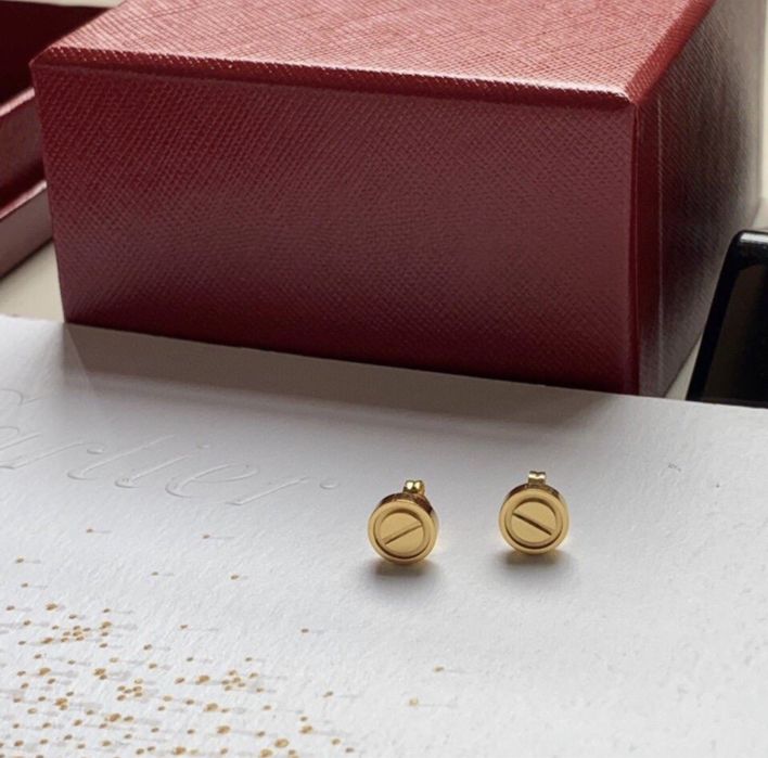 Позлатени обеци Cartier