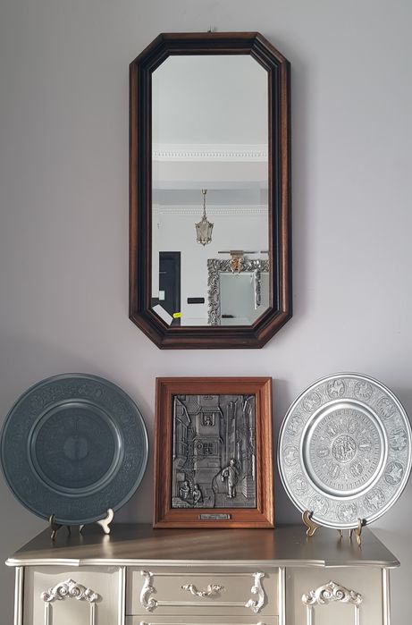 Oglindă/decoratiuni vechi cu ramă din lemn masiv