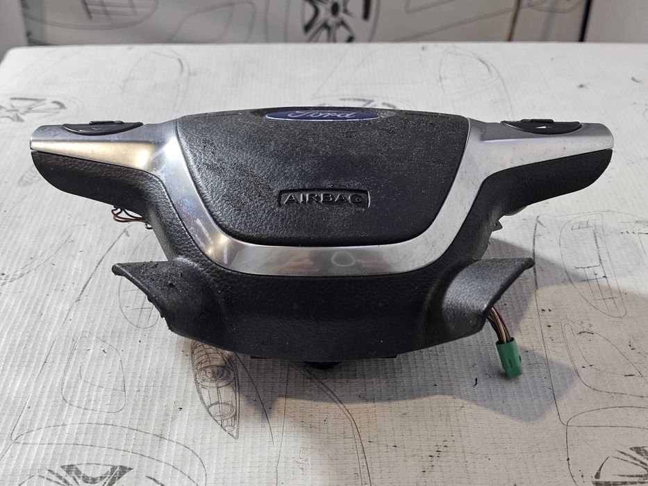 Airbag volan cu comenzi Ford Kuga MK2 / Focus MK3 / C-Max MK2 2012-2019 2013 2.0 TDCi 103kW Cod OEM: EM51-R042B85-BA, EM51R042B85BA (5E3)