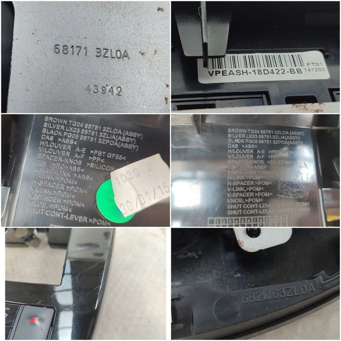 PANOU COMANDĂ CLIMA / CONSOLĂ CENTRALĂ + GRILE VENTILAȚIE NISSAN PULSAR (C13) 2014–2018 / COD OEM VPEASH-18D422-BB (5E2)