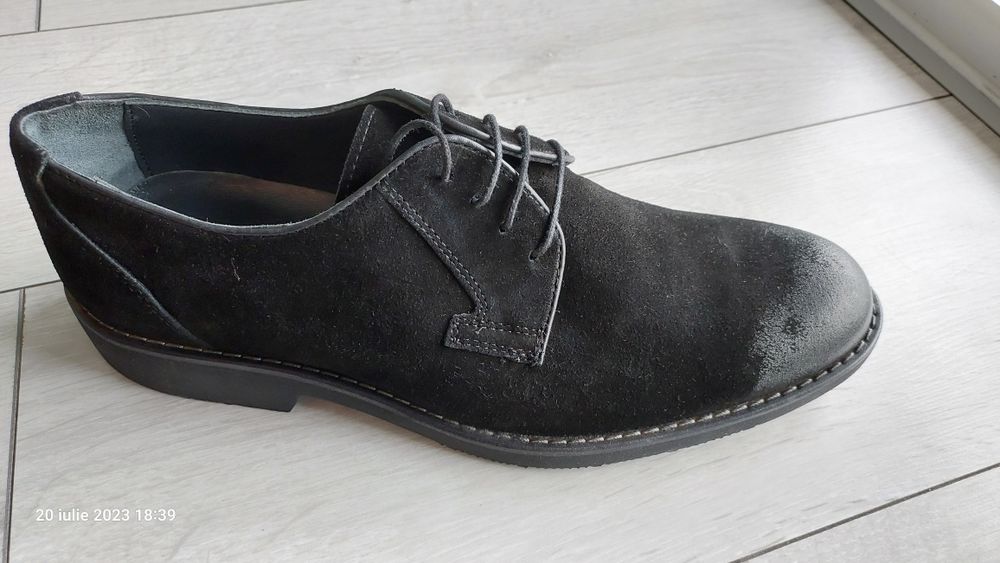 Pantofi negri nr 42 Ridge din piele întoarsă, noi.
