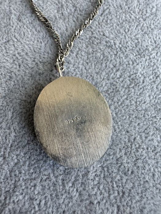 Pandantiv si lant argint-onix cabochon