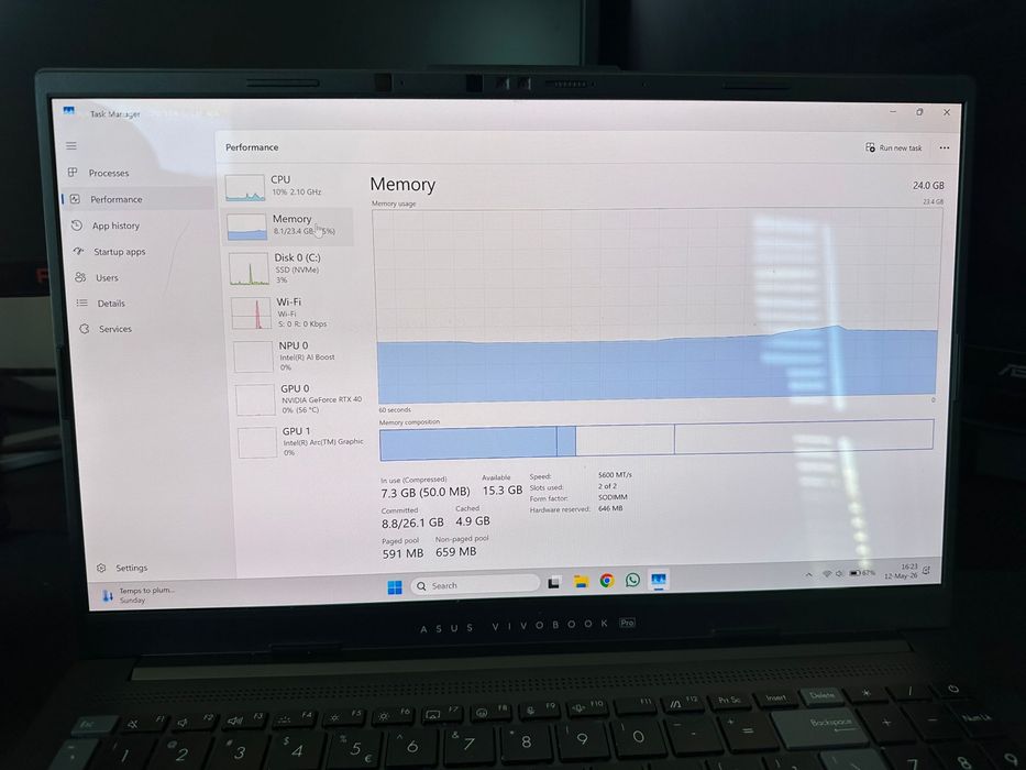Asus Vivobook Pro 15 Oled 3K i9 Ultra 185H - RTX4050 24GB