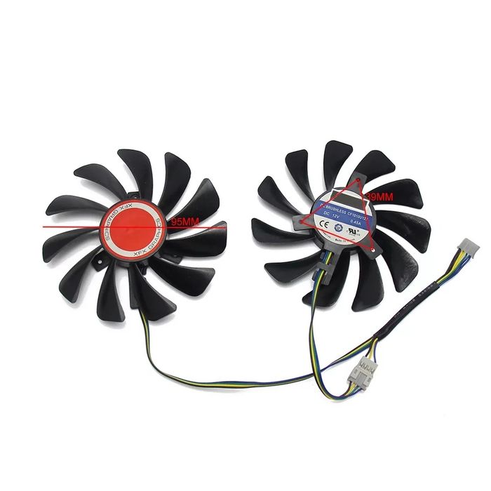 2 ventilatoare  fan XFX RX 95mm CF1010U12S
