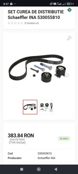 Kit distributie Citroen Peugeot Ford Toyota Fiat motor Diesel 2000 cc Schaeffler Ina nou