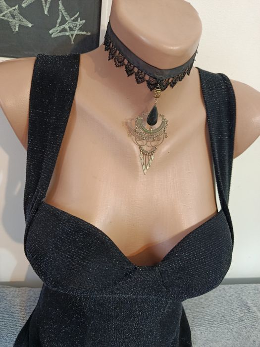 Rochiță neagra eleganta sexy strălucitoare Goth Rock Miss Miss mărimea Xs-S
