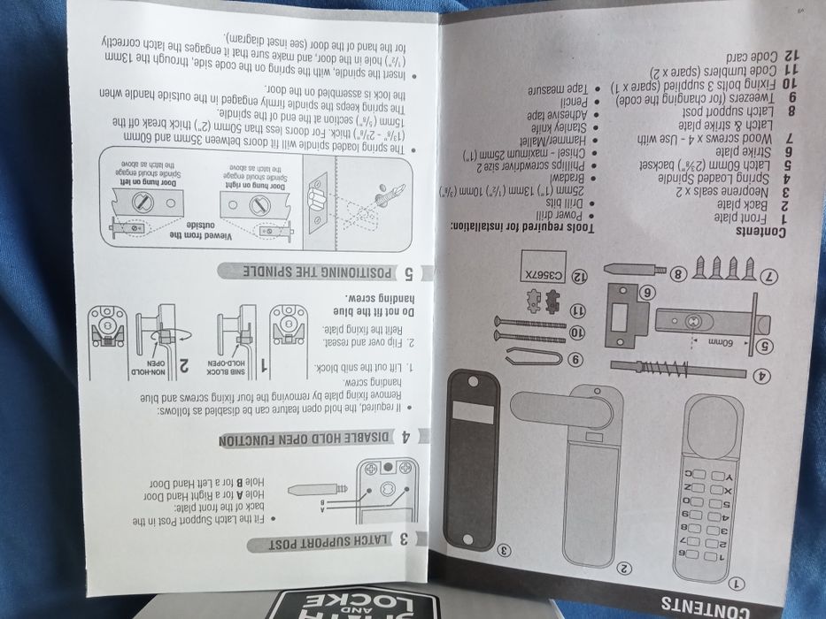 Ială ușă, geam cu închidere taste cu Pin