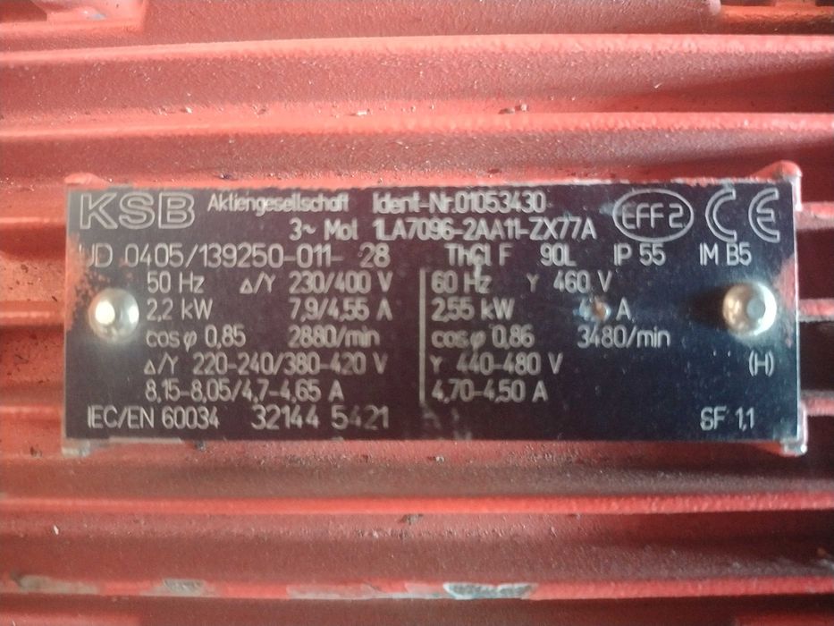 Циркулационна помпа за топла вода трифазна немска KSB работеща