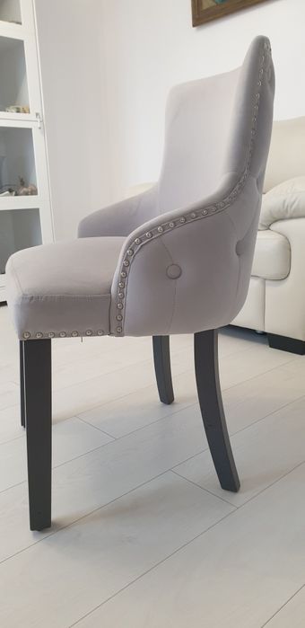 Scaune stofa catifea gri velvet ca noi