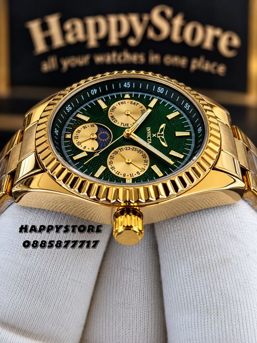 INVICTA Emerald gold green dial unisex 38 mm, Инвикта нов унисекс часовник