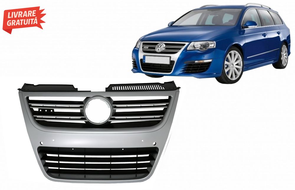 Grila centrala VW Passat 3C (2007-2010) Aluminiu Look