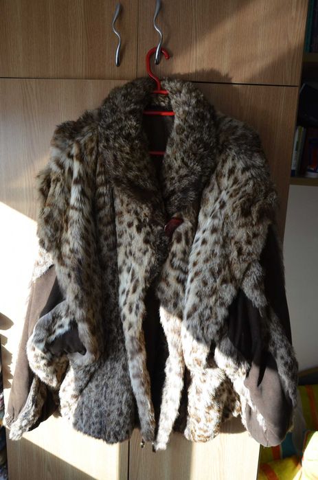 Haina blana naturala de ras / Lynx / Haina piele naturala ras /lynx