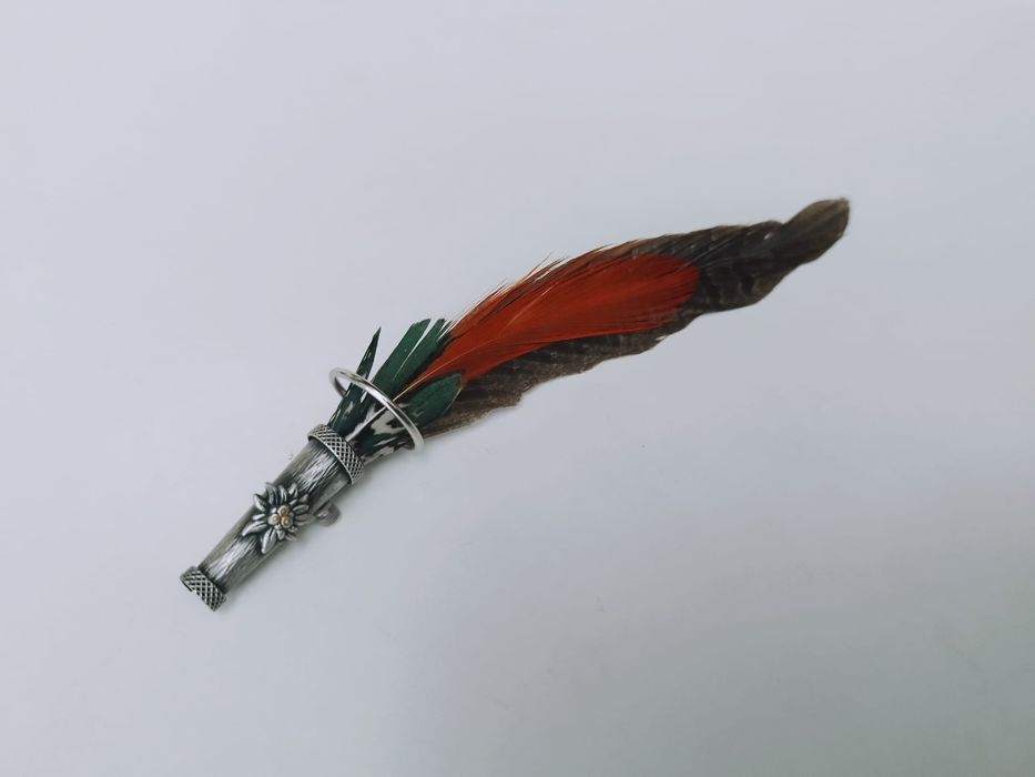 Panas accesoriu palarie vanator pene placat cu argint