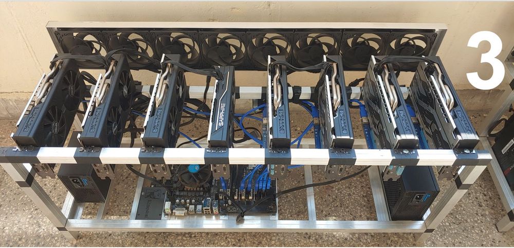 ПРОМО!!! 3 бр. rig Nitro RX580 8GB 22бр. - уникална изработка и охлажд