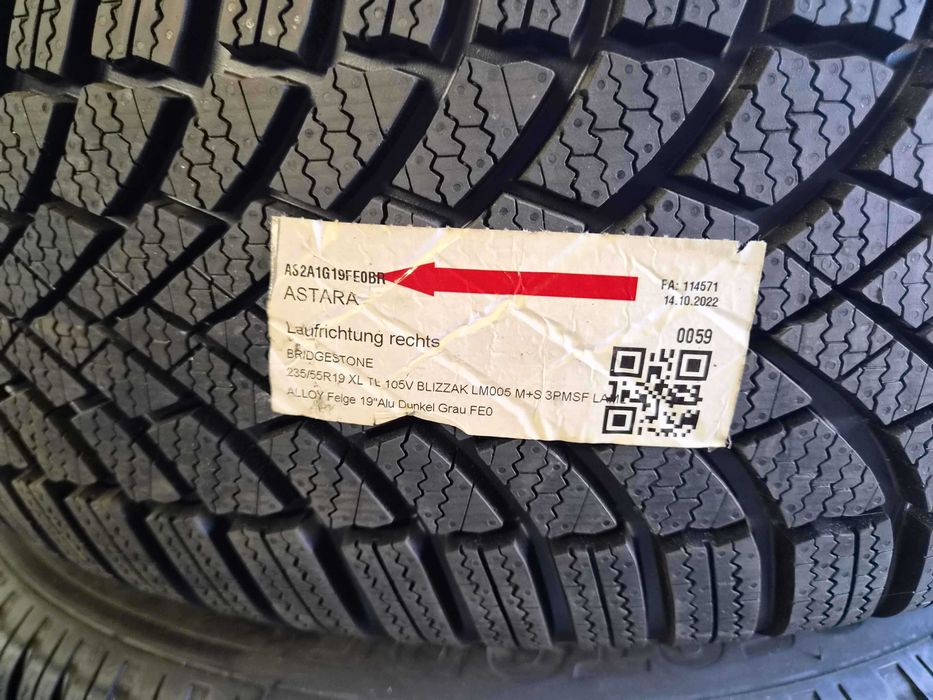 NISSAN ARIYA оригинални нови джанти 19" в комплект със зимни гуми 235/55/R19 Bridgestone Blizzak XL
