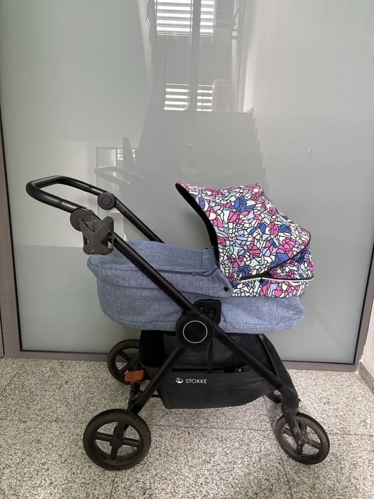 Количка, кош за новородено, стол за кола на Stokke плюс аксесоари