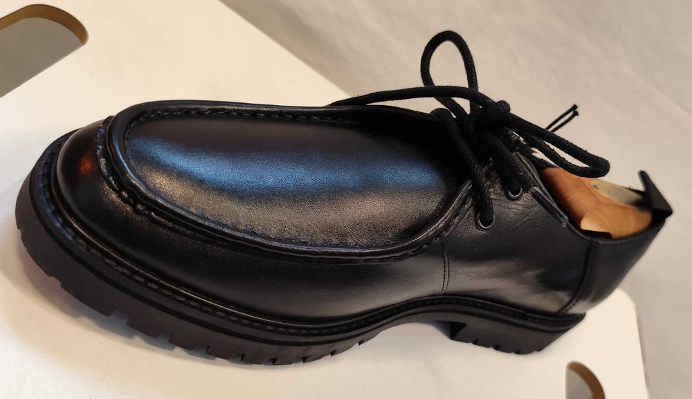 Pantofi derby 41 split toe ZIGN NOI piele naturala moale negru