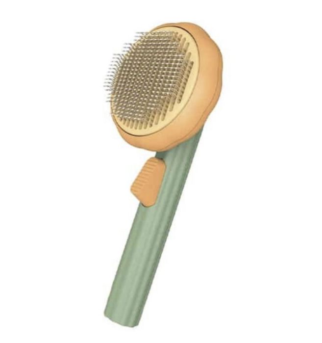 Perie pentru părul animalelor de companie, cu buton de autocurățare.