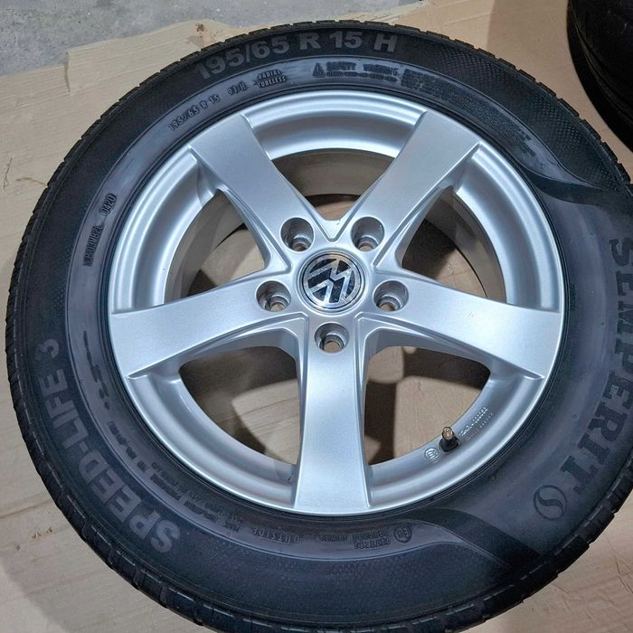 Set Roti 15" Aluminiu + Anvelope 195/65 R15 — VW ‑ Skoda Group 5x112