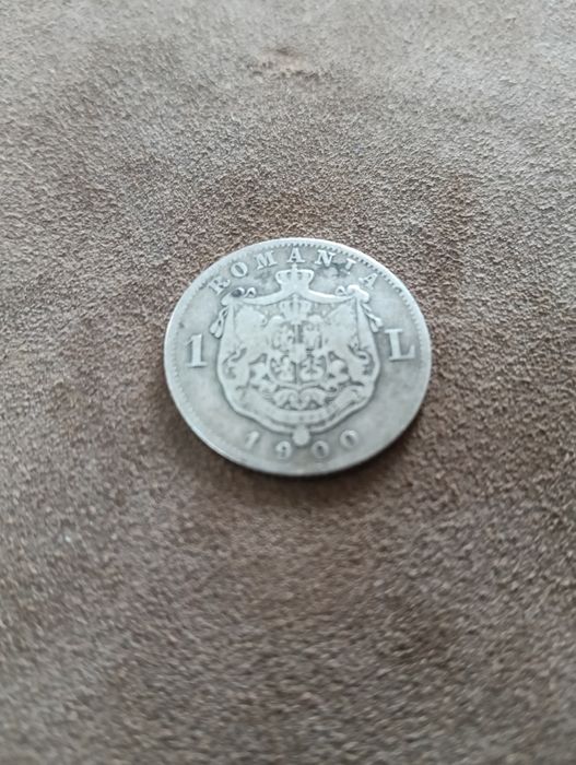Moneda argint Romania 1 leu 1900 Carol l