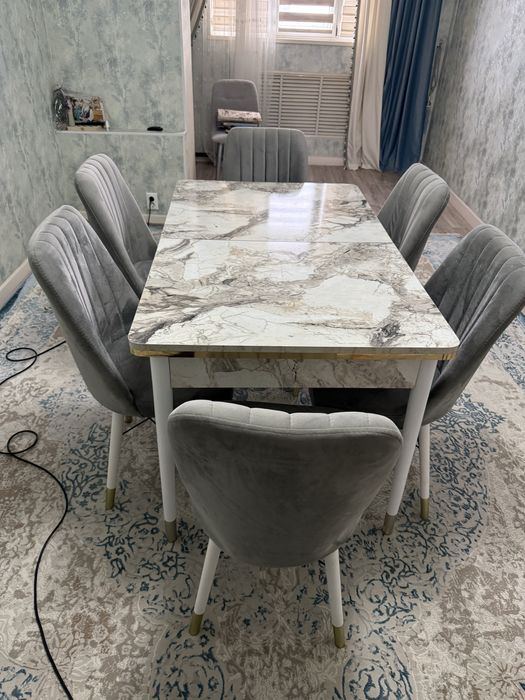 Раскладной стол+6 стул