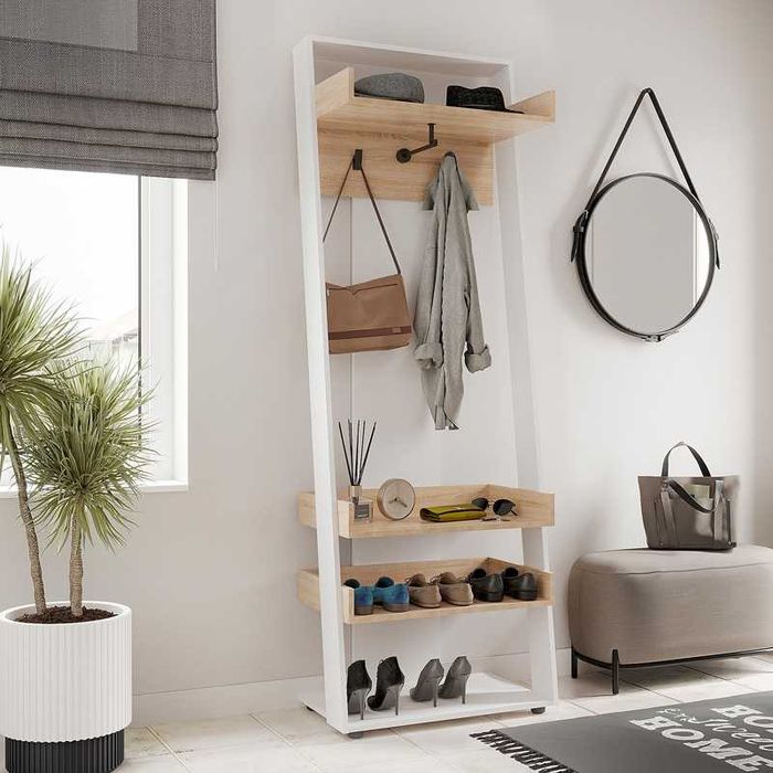 Мебел за антре, Sciove, Антрацит, Бял, Пдч, 70х40х200см.