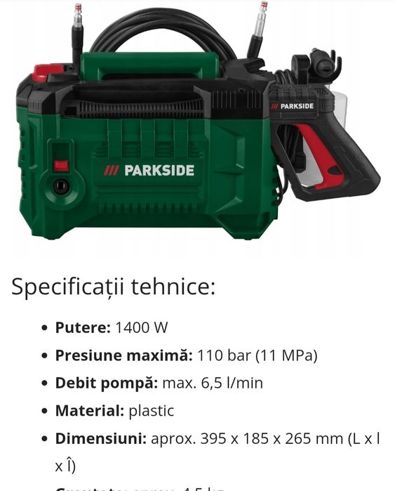 Aparat de spalat cu presiune Parkside