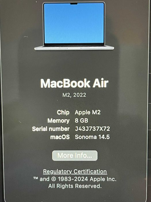 MacBook Air MBA 13.6  M2 - SSD 256GB  8GB Ram