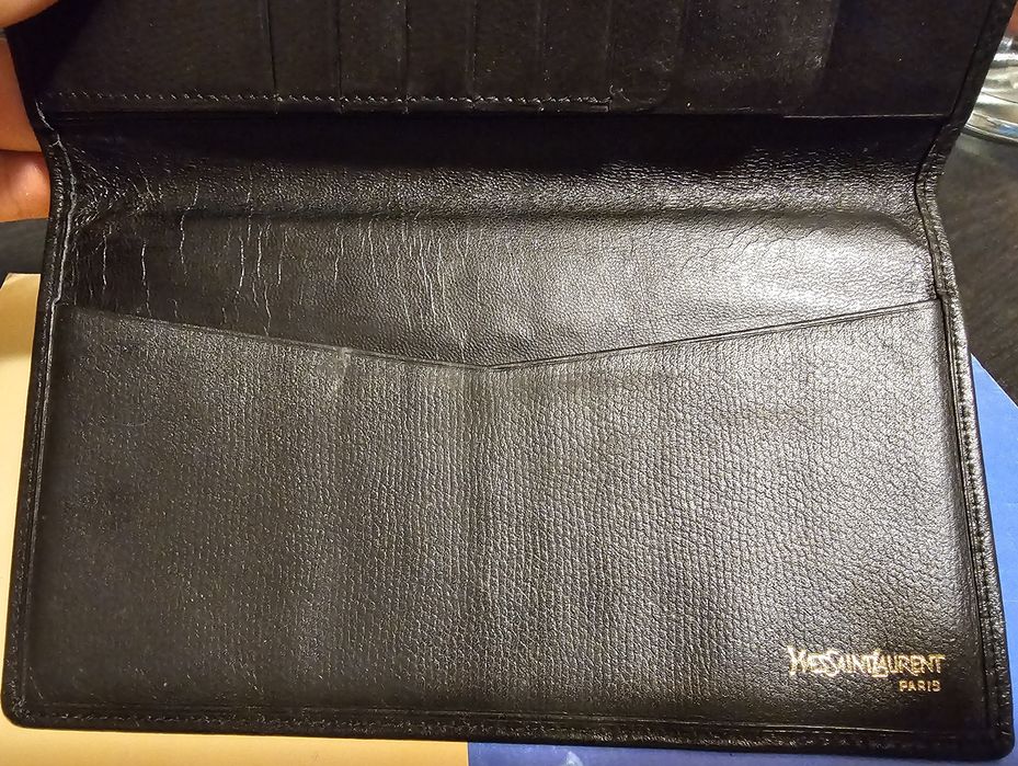 Portofel original piele carnet de cecuri ysl yvessaintlaurent