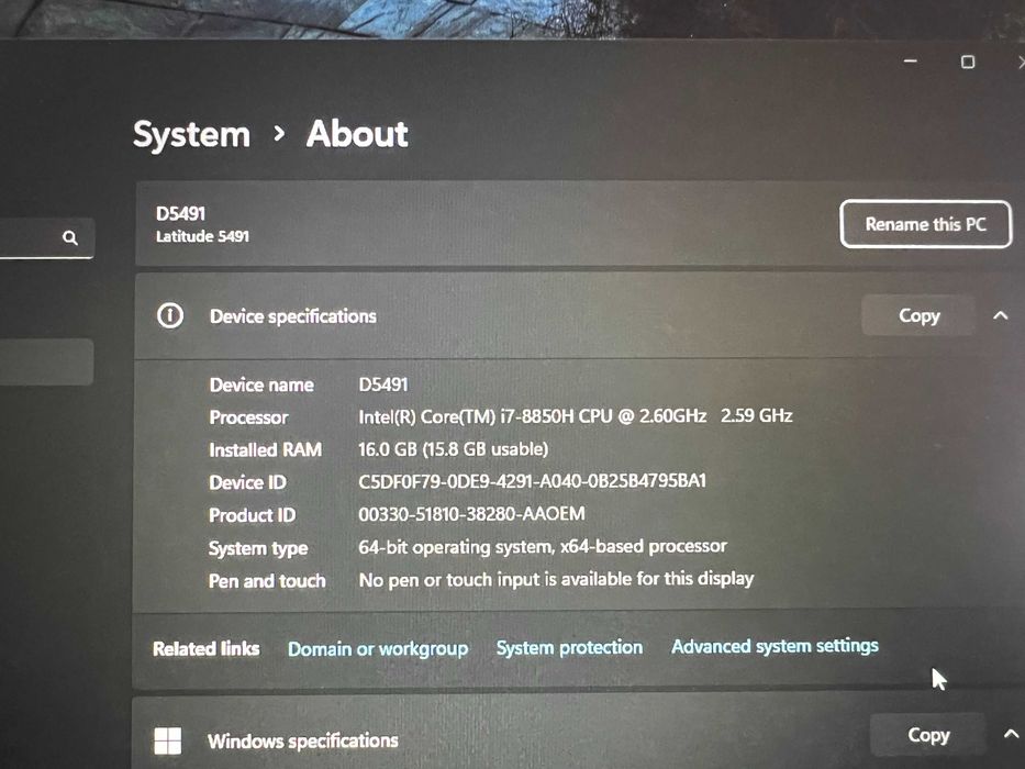 Laptop Dell 5491 i7