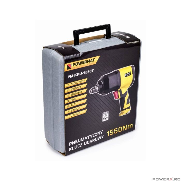 Pistol pneumatic de impact cu accesorii, 775 - 1550 Nm, patrat 1/2,