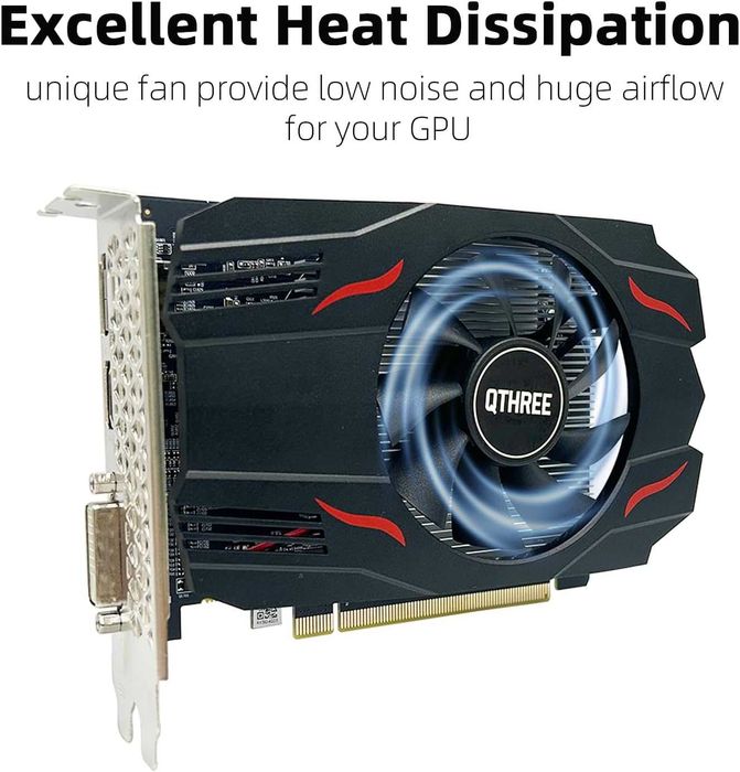 Placă video grafică QTHREE Radeon RX 560 GPU 4GB GDDR5 128 biți,jocuri PC cu DVI,HDMI,DisplayPort computer PCI Express 3.0 x8,DirectX 12