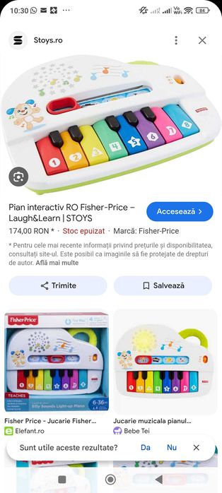 Jucărie muzicală Pianul Interactiv in lb romana, +6 luni, Fisher Price