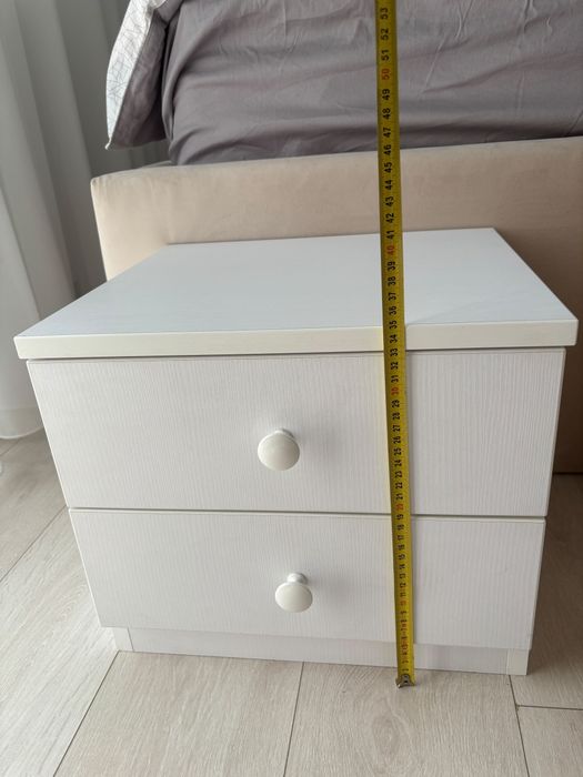 Set 2 Noptiere Albe   35 ×  35  × 40