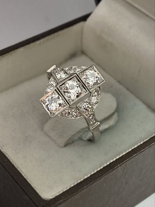 Inel platina Art Deco diamante 1.10ct